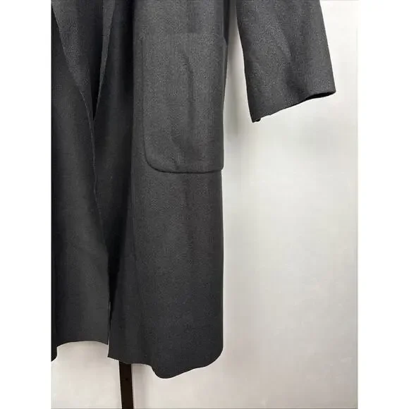 NEW Sadie & Sage Open Front Coat Womens Small Black Relaxed Lagenlook Minimalist - Picture 5 of 12